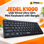 JEDEL K1000 USB Wired Mini Keyboard with Bangla