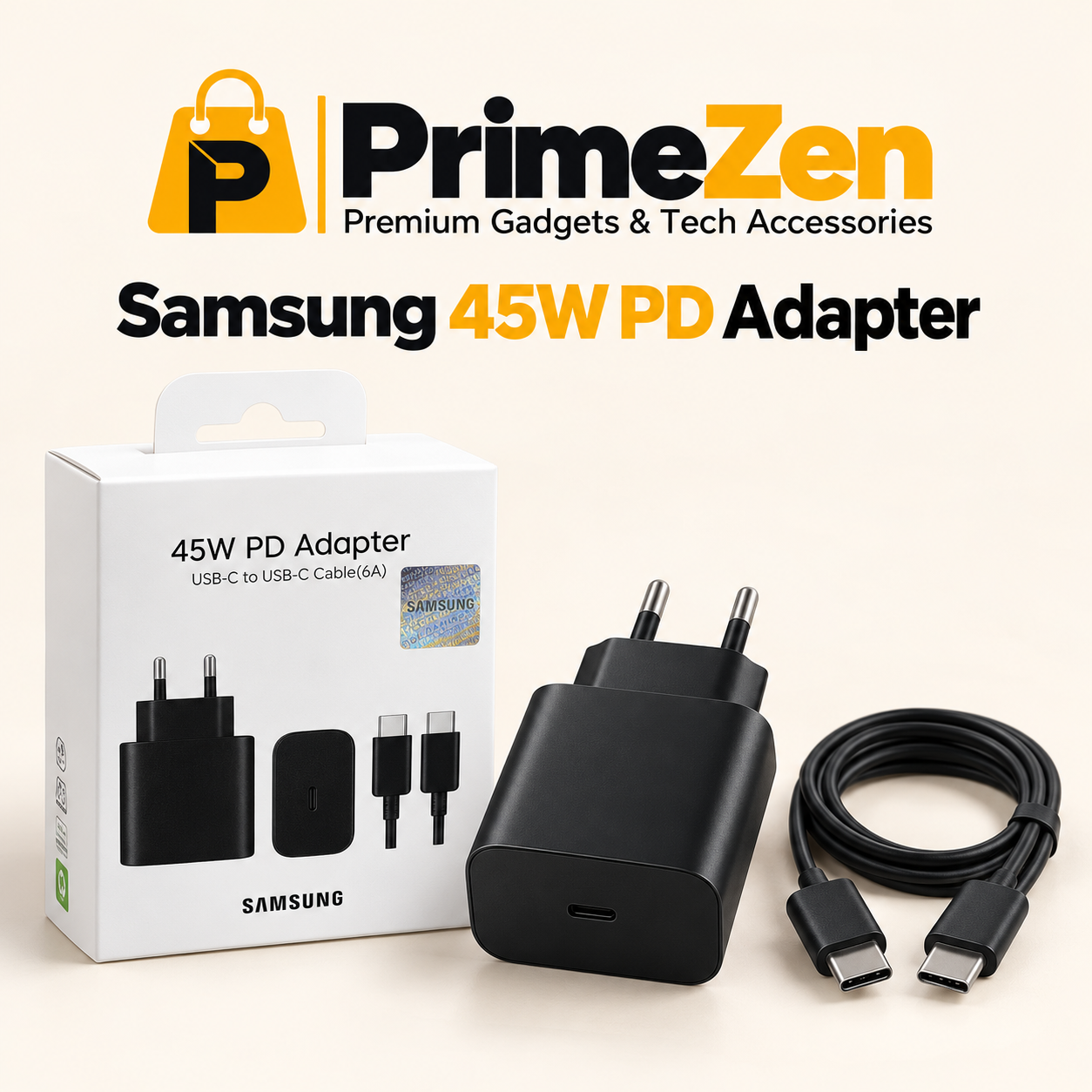 Samsung 45W PD Adapter Set with USB-C Cable (5A)