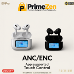 E9 Pro ANC + ENC Touchscreen TWS Earbuds